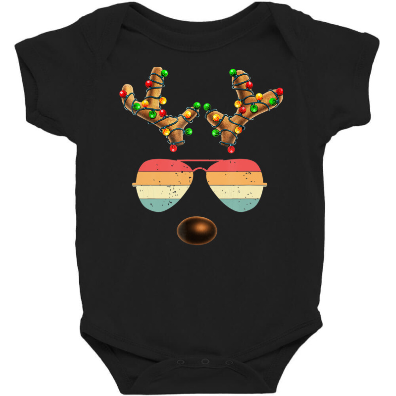 Vintage Face Reindeer Christmas Retro Gift Men Wom Baby Bodysuit by hausch | Artistshot