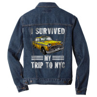 I Survived My Trip To Nyc, Love Nyc New York Costu Men Denim Jacket | Artistshot