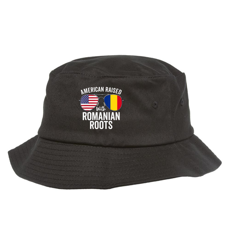 American Raised With Romanian Roots Usa Romania Fl Bucket Hat | Artistshot