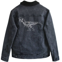 T Rex Forest For Dark Unisex Sherpa-lined Denim Jacket | Artistshot