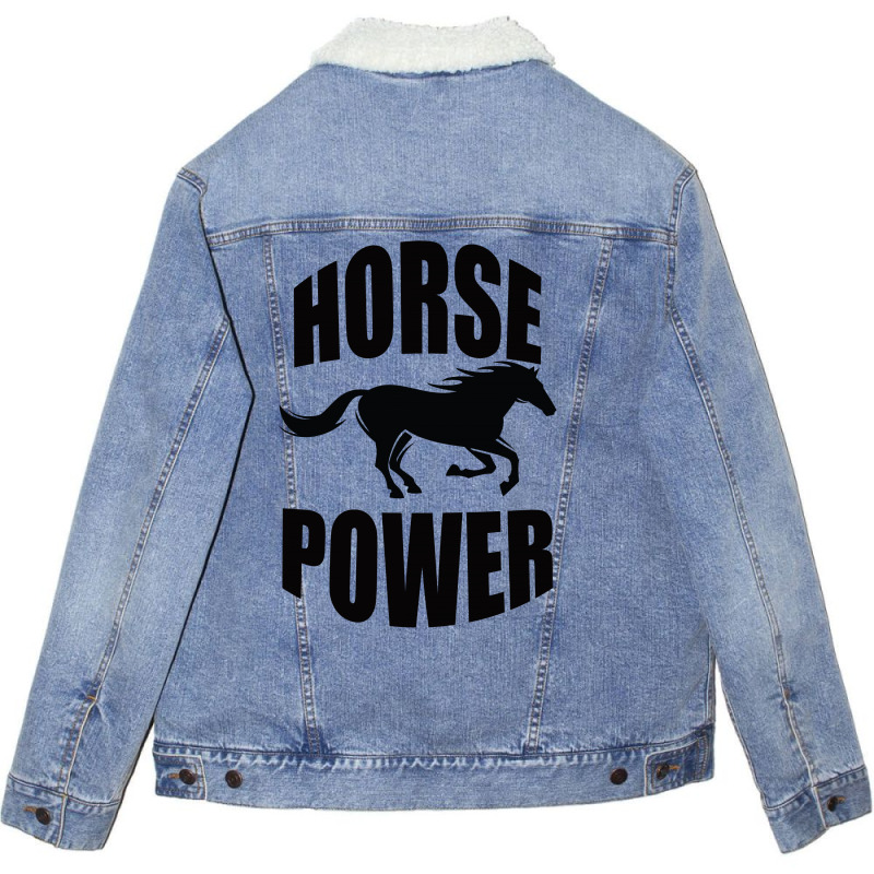 Horse Power Unisex Sherpa-Lined Denim Jacket by Bettercallsaul | Artistshot