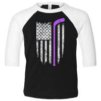 Hockey Fight Cancer American Flag Pullover Hoodie Toddler 3/4 Sleeve Tee | Artistshot