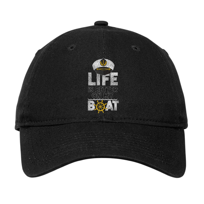 Sailing Life Is Better On My Boat Sailboat Retro V Adjustable Cap | Artistshot