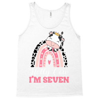 Holy Cow Im Seven Birthday Girl Outfit 7th Bday Fo Tank Top | Artistshot