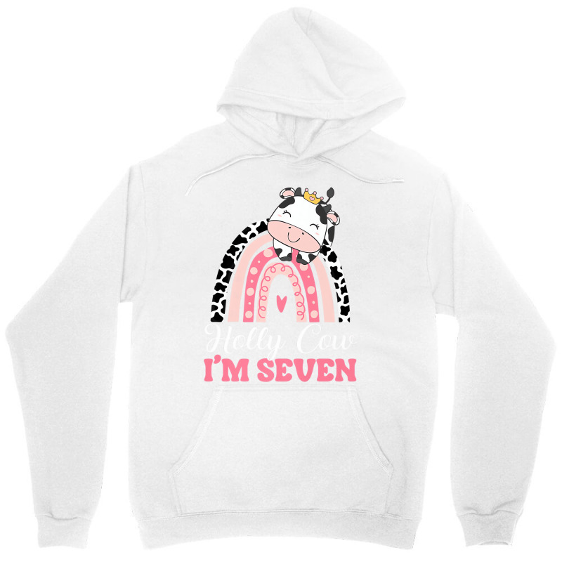 Holy Cow Im Seven Birthday Girl Outfit 7th Bday Fo Unisex Hoodie | Artistshot