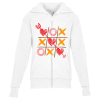 Cute Valentine T Shirt Boys Girls Tic Tac Toe Hear Youth Zipper Hoodie | Artistshot