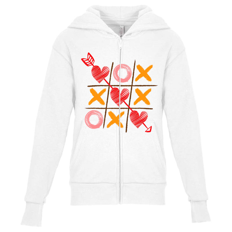 Cute Valentine T Shirt Boys Girls Tic Tac Toe Hear Youth Zipper Hoodie | Artistshot