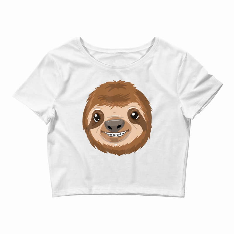 Cool Sloth With Dental Braces Funny Animal Teeth S Crop Top by chomibe | Artistshot