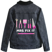 Mrs Fix It Handy Women T Shirt Unisex Sherpa-lined Denim Jacket | Artistshot