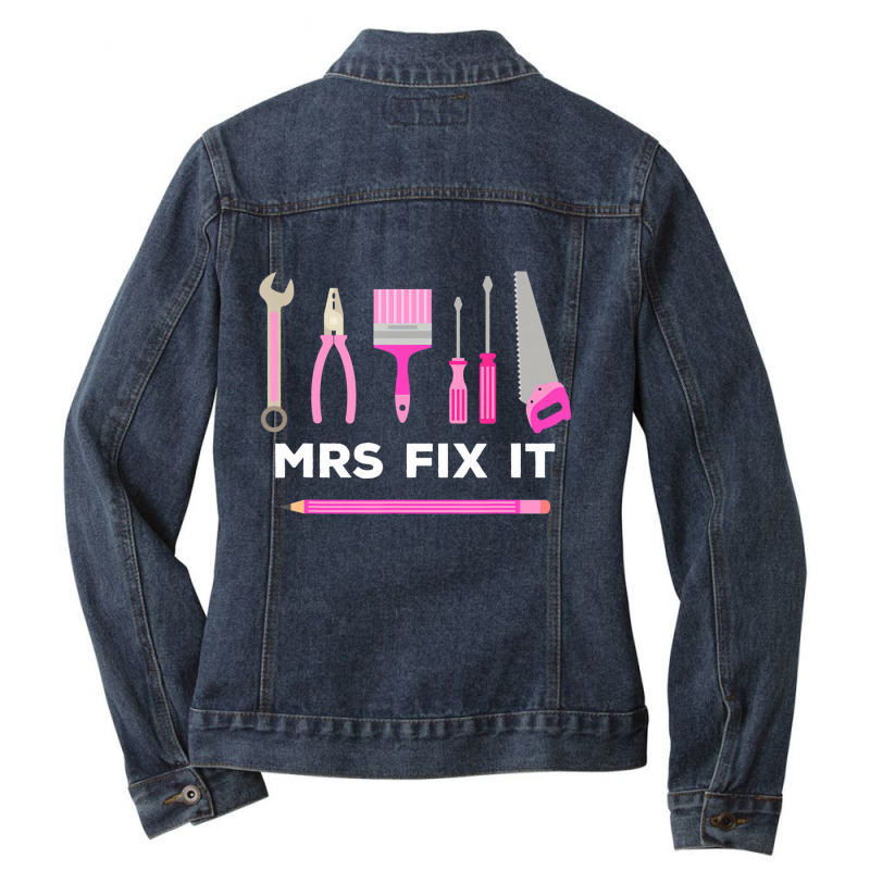 Mrs Fix It Handy Women T Shirt Ladies Denim Jacket by bettincam | Artistshot