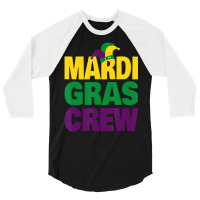 Mardi Gras Crew   Fun Mardi Gras Jester Hat T Shir 3/4 Sleeve Shirt | Artistshot