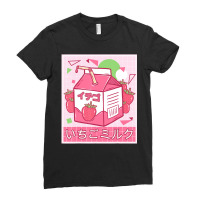 Funny Retro Japanese Kawaii Strawberry Milkshake 9 Ladies Fitted T-shirt | Artistshot