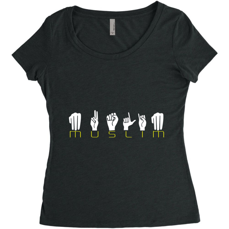 Muslim T Shirt Asl American Sign Language Deaf Shi Women's Triblend Scoop T-shirt by bettincam | Artistshot