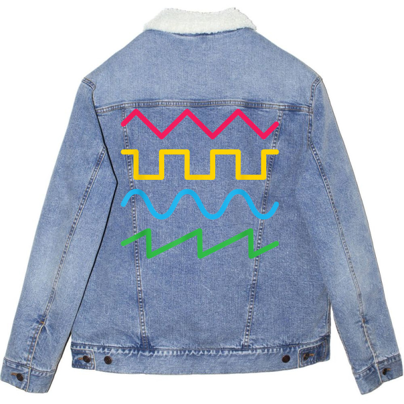 Waveform Modular Synthesizer Shirt Unisex Sherpa-lined Denim Jacket | Artistshot