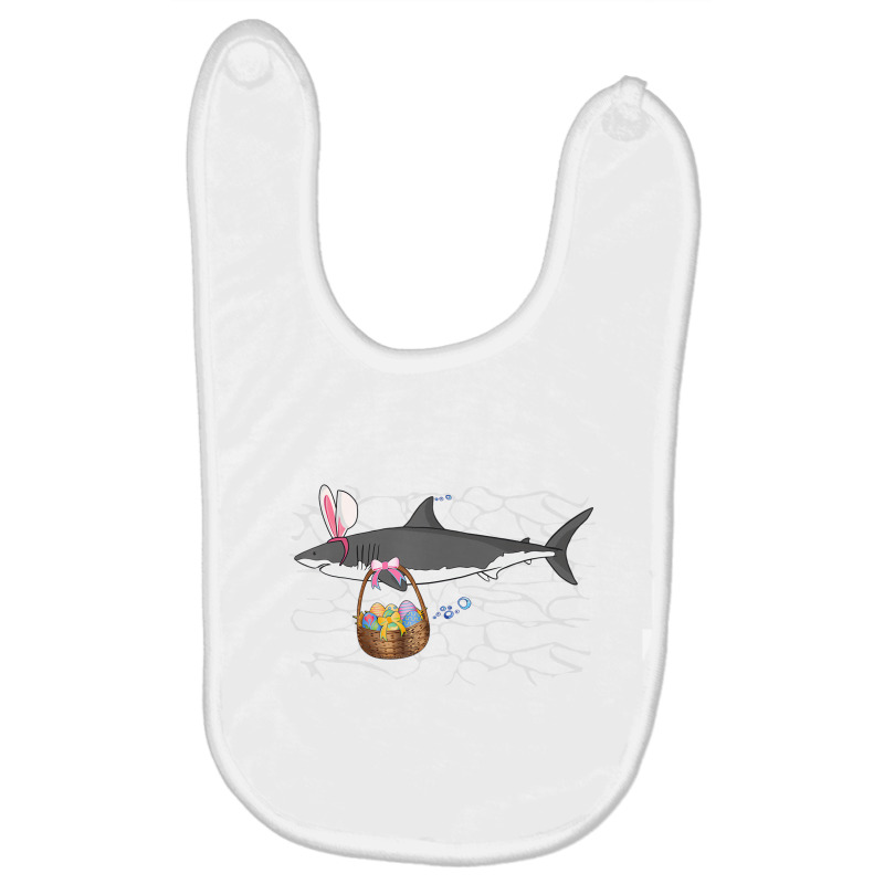 Funny Shark With Easter Basket And Bunny Ears East Baby Bibs by voutsro | Artistshot