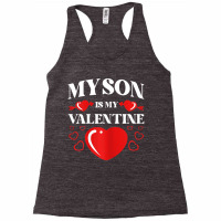 Womens My Son Is My Valentine Valentines Day Heart Racerback Tank | Artistshot