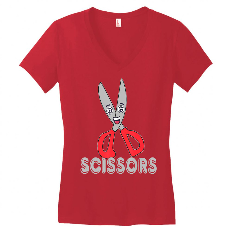 Funny Rock Paper Scissors Shirt Halloween Group Co Women's V-Neck T-Shirt by bonne | Artistshot