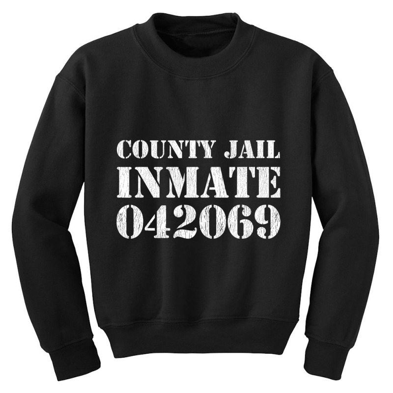 County Jail Inmate Costume Prisoner Outfit Hallowe Youth Sweatshirt | Artistshot