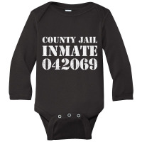 County Jail Inmate Costume Prisoner Outfit Hallowe Long Sleeve Baby Bodysuit | Artistshot