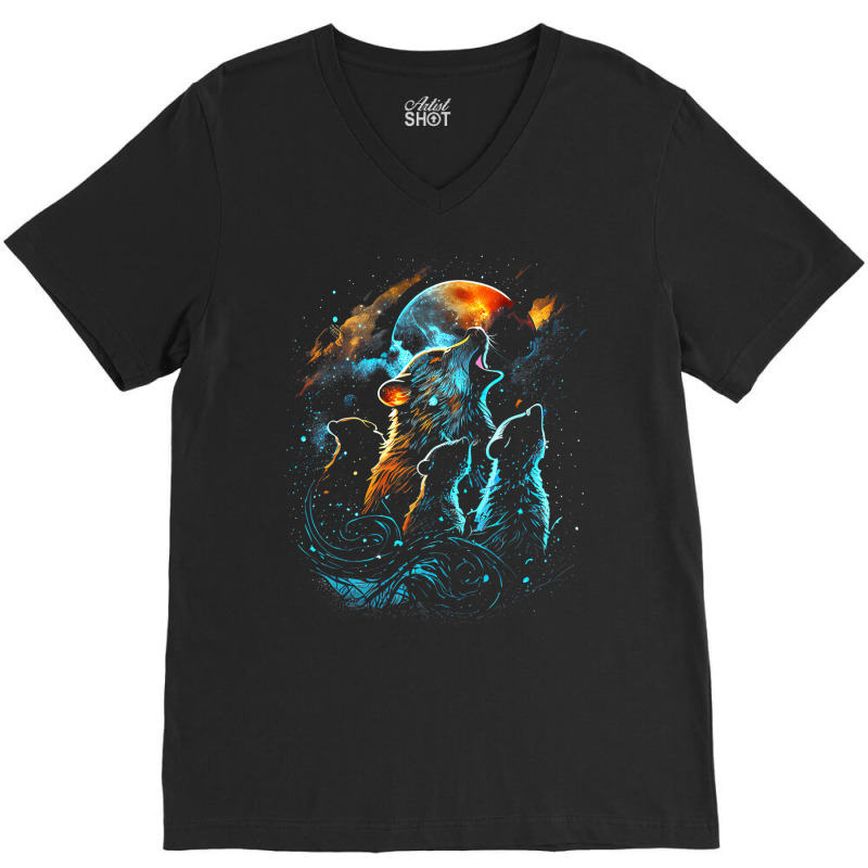 Rats Howling At The Moon Animals T Shirt V-neck Tee | Artistshot