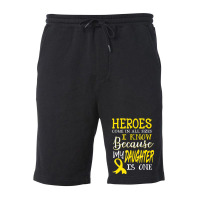 My Daughter Is A Hero Childhood Cancer Awareness T Fleece Short | Artistshot