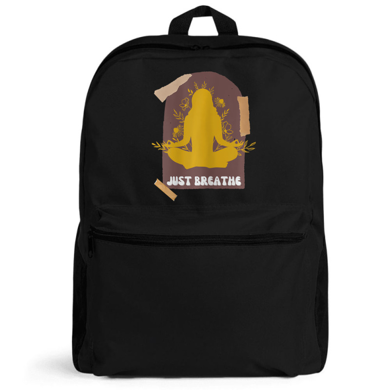 Womens Yoga, Just Breathe, Inspirational Message, Backpack | Artistshot