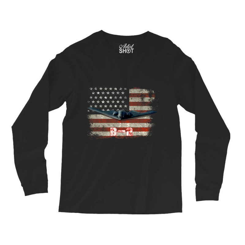 B2 Spirit Stealth Bomber Jet Plane Us Flag Pilot V Long Sleeve Shirts | Artistshot