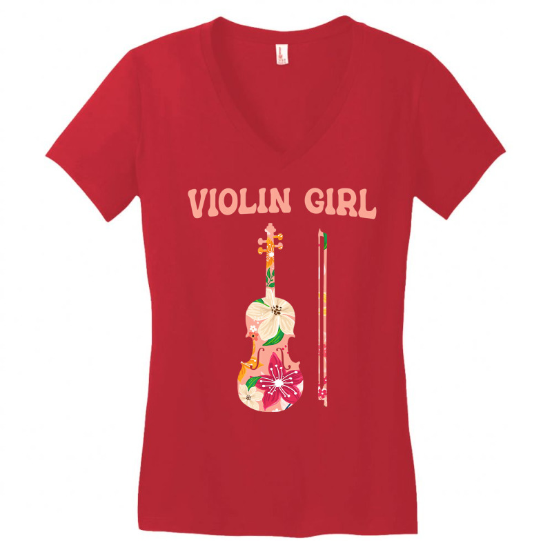 Funny Violin Stringed Musical Instrument   Violin Women's V-Neck T-Shirt by voutsro | Artistshot