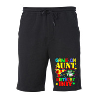 Game On Aunt Of The Birthday Boy Shirt Funny Mommy Fleece Short | Artistshot