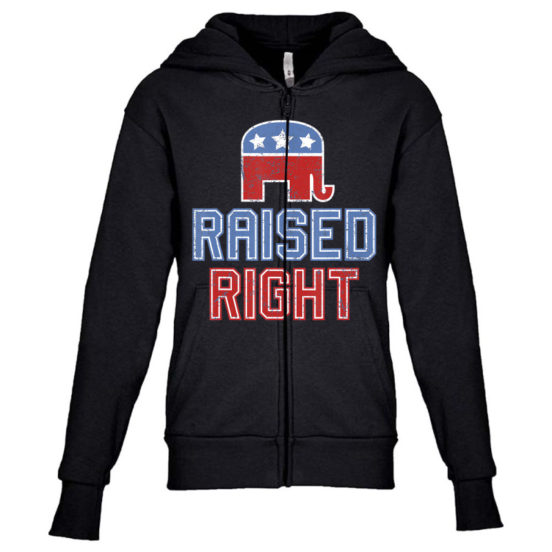 Republican Gop Conservative Raised Right T Shirt Youth Zipper Hoodie | Artistshot