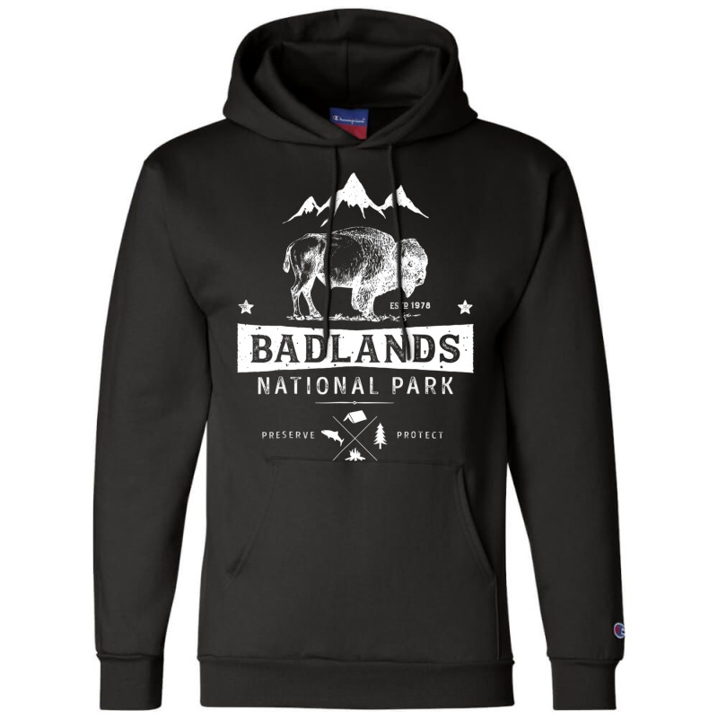 Badlands National Park T Shirt Buffalo Bison South Champion Hoodie by ravand | Artistshot