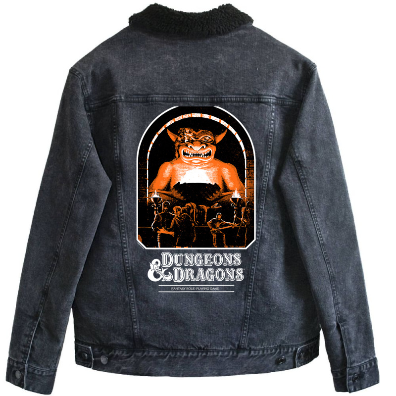 Dungeons & Dragons Vintage Player's Handbook Unisex Sherpa-Lined Denim Jacket by lapebiehle | Artistshot