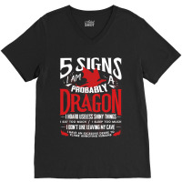 5 Signs Im Probably A Dragon 1 V-neck Tee | Artistshot