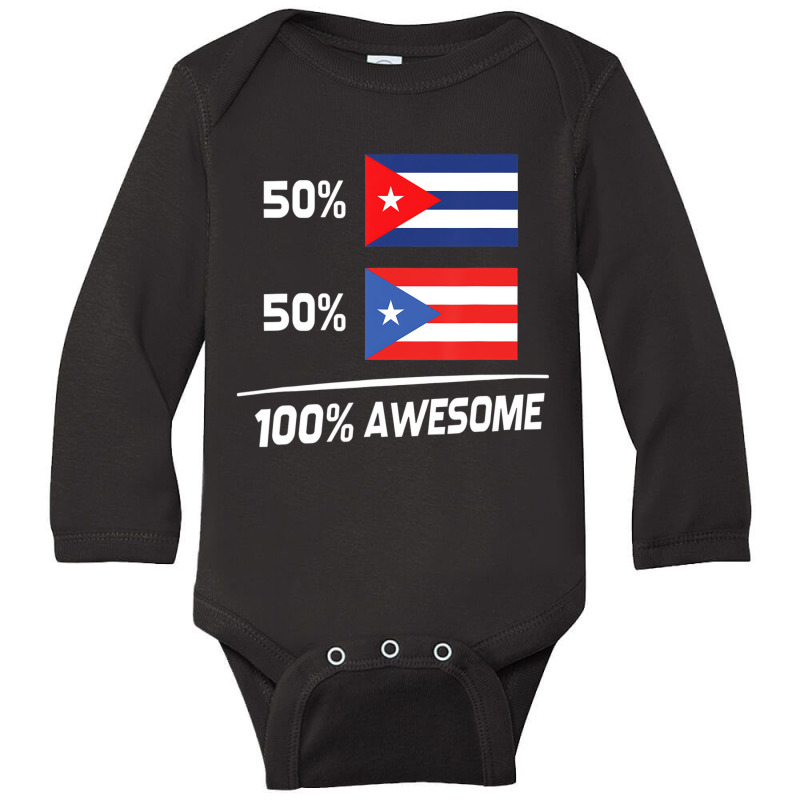 Cuban Puerto Rican Flag Cuba Puerto Rico T Shirt Long Sleeve Baby Bodysuit by chomibe | Artistshot