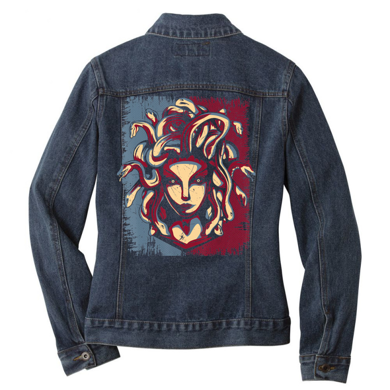 Mythical Creature Medusa Greek Mythology Gorgons T Ladies Denim Jacket by arainro | Artistshot