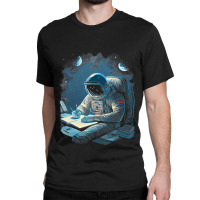 Beautiful Artistic Scifi Reading Astronaut Art Kno Classic T-shirt | Artistshot