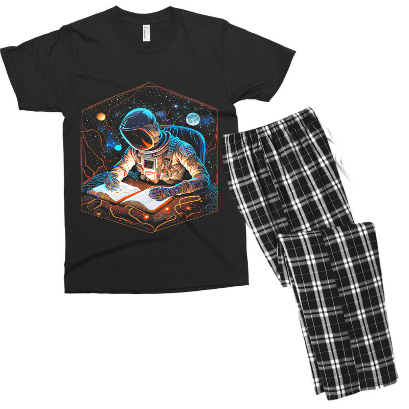 Beautiful Artistic Scifi Reading Astronaut Enlight Men's T-shirt Pajama Set by AURRADILLARD | Artistshot