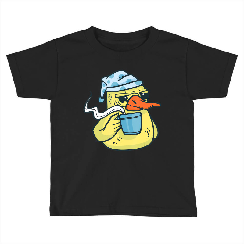 Duck Animal Bird With Coffee Drinking Funny Coffee Toddler T-shirt by chomibe | Artistshot