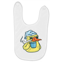 Duck Animal Bird With Coffee Drinking Funny Coffee Baby Bibs | Artistshot