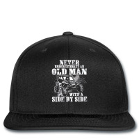 Never Underestimate An Old Man With A Side By Side Printed Hat | Artistshot