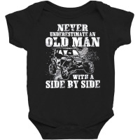 Never Underestimate An Old Man With A Side By Side Baby Bodysuit | Artistshot