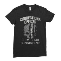 Corrections Officer Firm Fair Consistent Thin Silv Ladies Fitted T-shirt | Artistshot