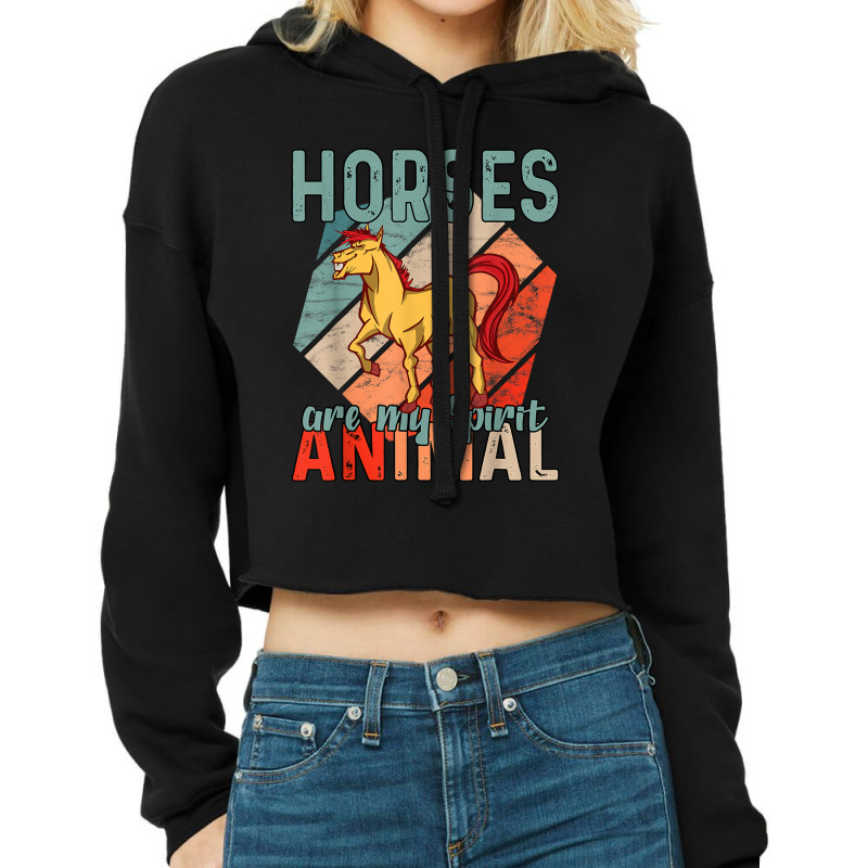 Horses Are My Spirit Animal 31 Cropped Hoodie by kerrmanthez | Artistshot