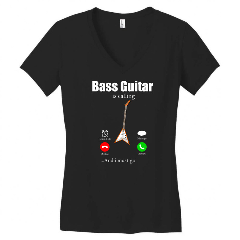 Bass Guitar Bassist Guitarist Gift Instrument (9) Women's V-Neck T-Shirt by ChuArt. | Artistshot