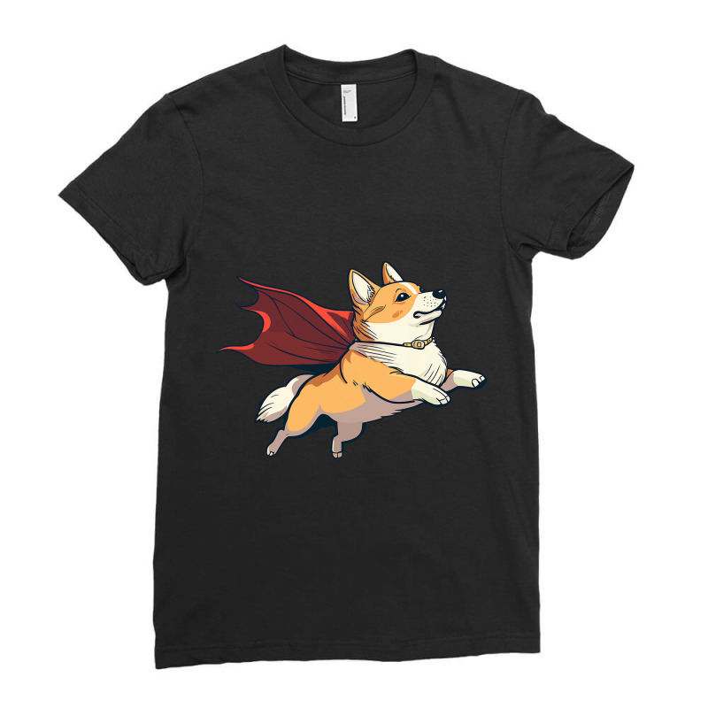 Super Hero Corgi With A Cape Super Dog 1 Ladies Fitted T-Shirt by Upsunshine | Artistshot