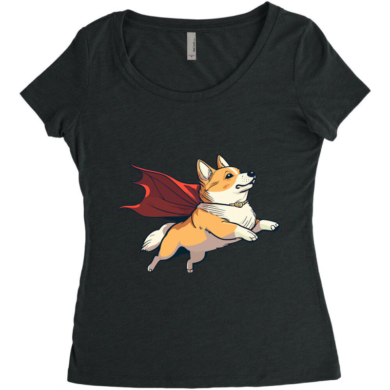 Super Hero Corgi With A Cape Super Dog 1 Women's Triblend Scoop T-shirt by Upsunshine | Artistshot