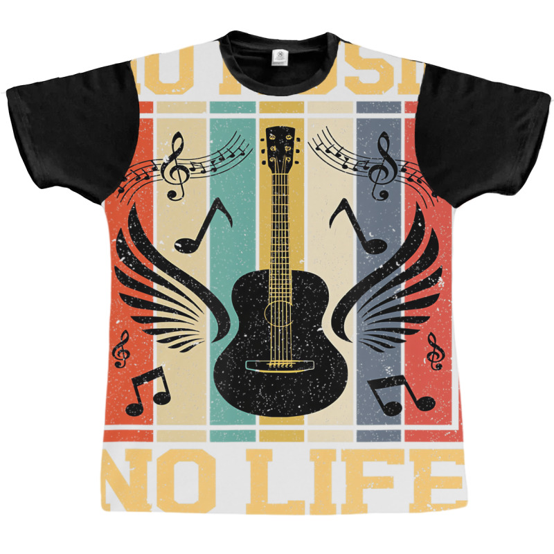 No Music No Life Musical Notes Musician T Shirt Graphic T-shirt by fieyzacik | Artistshot