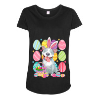 Cute Pitbull Easter Bunny Ear Colorful Easter Egg  Maternity Scoop Neck T-shirt | Artistshot