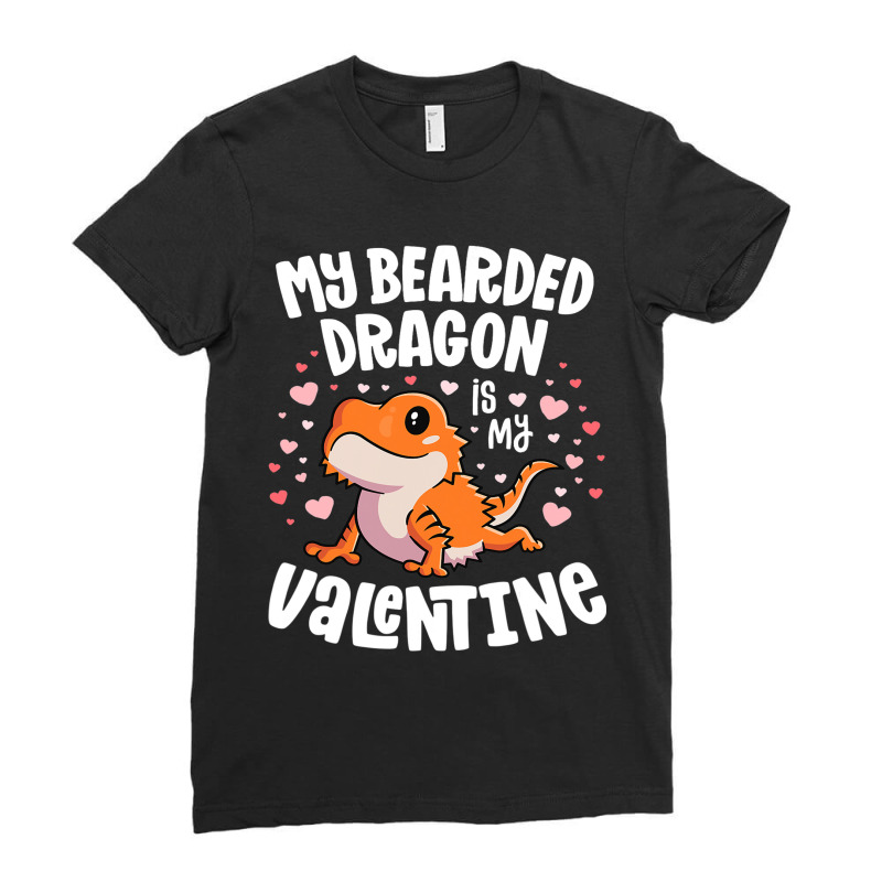 Funny Valentines Day Kawaii Bearded Dragon Lover S Ladies Fitted T-Shirt by JESSICAMARTINA | Artistshot