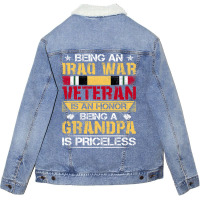 Being An Iraq War Veteran Is An Honor Grandpa Is P Unisex Sherpa-lined Denim Jacket | Artistshot